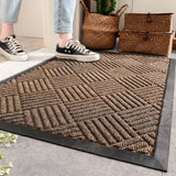 Obbty Abrasion-resistant Rubber Front Door Mat  Shoe Scraper for Inside Outdoor Doormat Easy To Clean Dirt Resistant Floor Mats Rug