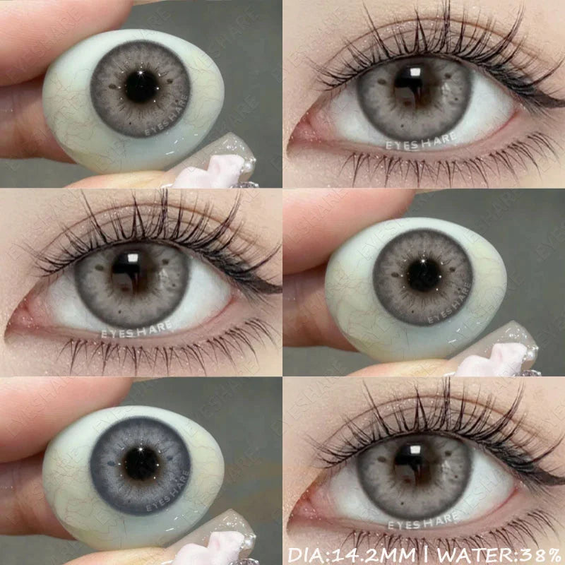 Obbty Natural Colored Contact Lenses for Eyes 1Pair Green Eye Lenses Blue Eye Contacts Brown Lenses Yearly Korean Gray Pupils