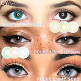 Obbty 1Pair Colored Contacts Lenses for Eyes Blue Contacts Gray Contacts Yearly Polar Light Series Fashion Makeup Party Hot