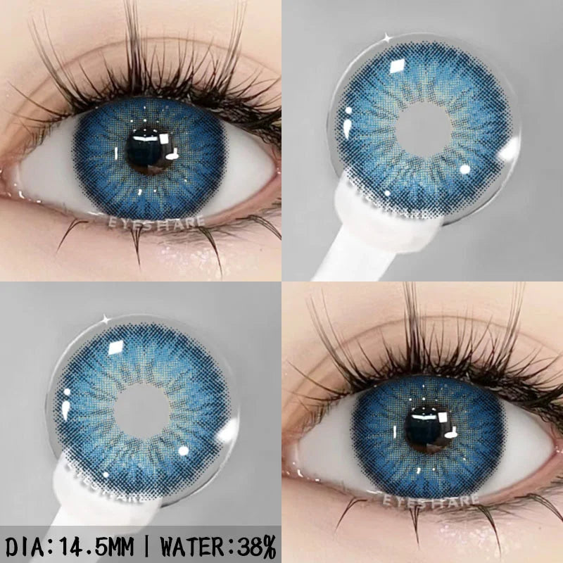 Obbty Colorful Contact Lenses for Eyes 1pair Fashion Blue Eye Contacts Brown Lenses Gray Pupils Yearly Cosmetic Green Lenses