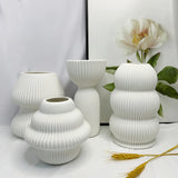 Obbty Modern minimalist ins style Nordic white ceramic vase decoration, dried flower arrangement, home living room