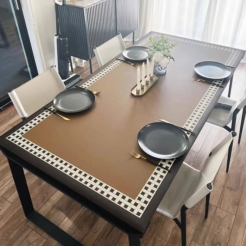 Obbty Dining Table Mat Restaurant Home Decoration Luxury Tablecloth PVC Leather Waterproof Oil-proof Pad 식탁보 테이블 매트 Tapete De Mesa