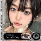 Obbty 1Pair Colored Contact Lenses for Eyes Natural Look Gray Eye Lenses Brown Contacts Blue Lenses Green Eye Lens Yearly