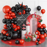 Obbty 1Set Red and Black Balloons Garland Arch Kit 18th 21st 30th 40th 50th Birthday Party Decorations Wedding Baby Shower Globos