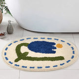 Obbty Cartoon Carpet Bathroom Long Plush Warm Carpet Water absorption Non-slip Cute Plants Animal Mat Rug Bedroom Mat