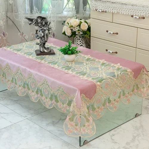 Obbty Fashion Coffee Table Cloth European Lace Tablecloth Rectangular Dining Table Cloths Cover over Embroidery Table Towel