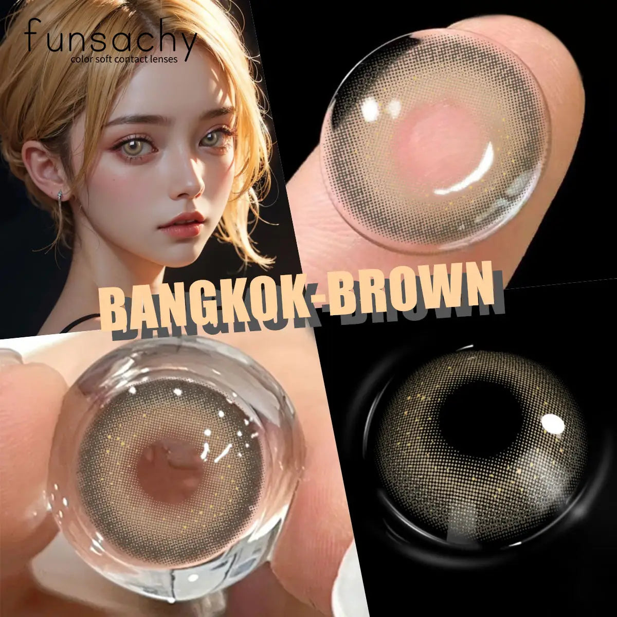 Obbty FUNSACHY 1pair Natural Color Contact Lenses for Eyes Natural Blue Contact Lenses Korean Eye Lenses 14.5mm Pupils Contacts Yearly