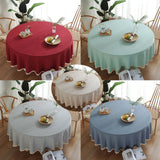 Obbty Nordic Solid Color Imitation Cotton And Linen Lace Round Dining Table Coffee Table Tablecloth