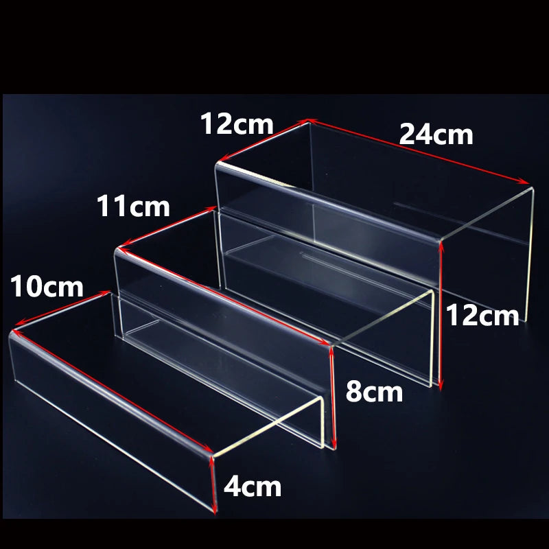 Obbty Acrylic Display Rack Transparent Shoe Rack U-shaped Hand Made Model Doll Display Risers Shelf Candy Dessert Table Decorations