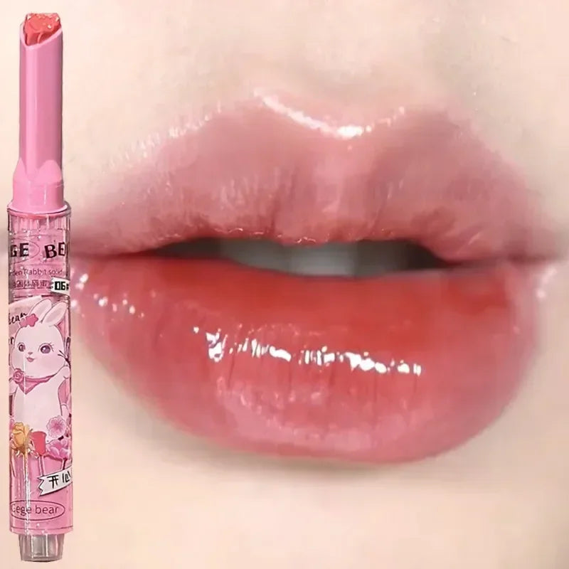 Obbty Water Light Mirror Lipstick Pen Glitter Lip Tint Long Lasting Moisturising Love Heart Shape Solid Lip Gloss Lip Makeup Cosmetics