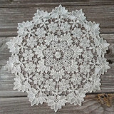 Obbty Luxury White Round Embroidered Tablecloth Coffee Coaster Cotton Napkin Lace Kitchen Placemat Wedding Decoration