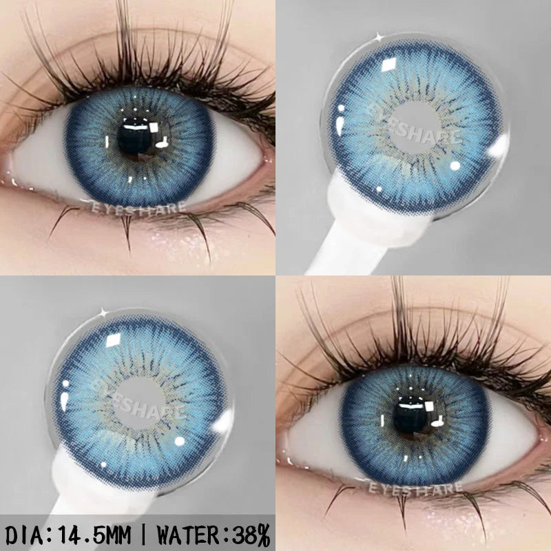 Obbty 1pair Color Contact Lenses for Eyes Natural Eye Lens Blue Eye Lenses Brown Lenses Gray Pupils Yearly Cosmetic Contacts