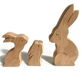 Obbty Cute Animal Dolphins Rabbits Bear Family Theme Art Diy Family Wooden Desktop Ornament Home Deco Mother's Day Gift