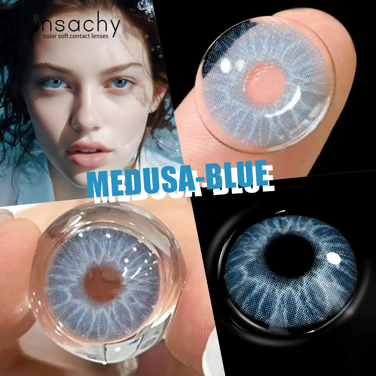 Obbty FUNSACHY 1pair Natural Color Contact Lenses for Eyes Natural Blue Contact Lenses Korean Eye Lenses 14.5mm Pupils Contacts Yearly