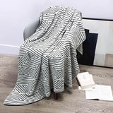 Obbty Nordic Style Geometric Pattern Imitation Cashmere Knitted Blankets 165x125cm for Sofa Bed Home Decoration Cover Blanket