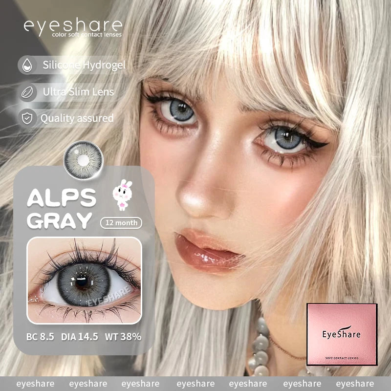 Obbty 1pair Color Contact Lenses for Eyes Natural Eye Lens Blue Eye Lenses Brown Lenses Gray Pupils Yearly Cosmetic Contacts