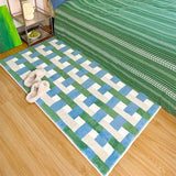 Obbty Checkered Rugs Living Room Carpet Home Decoration Soft Fluffy Plush Floor Mat Thickened Bedroom Bedside Mats