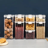 Obbty Plastic Food Storage Box Cereal Candy Dried Jars with Lid Fridge StorageTank Containers Household Items Kitchen Organizer