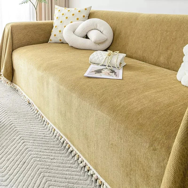 Obbty Chenille Sofa Towel for Living Room Non-slip Sofas Cover Couch Covers L Shaped Corner Sofa Mat Seat Pad Modern Home Funda Sofa