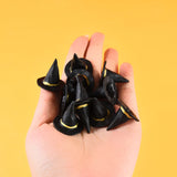 Obbty 10Pcs Mini Witch Hat For Halloween Party DIY Decoration Kids Toy Doll Pumpkin Tiny Hats Cake Ornament Dollhouse Miniature Crafts