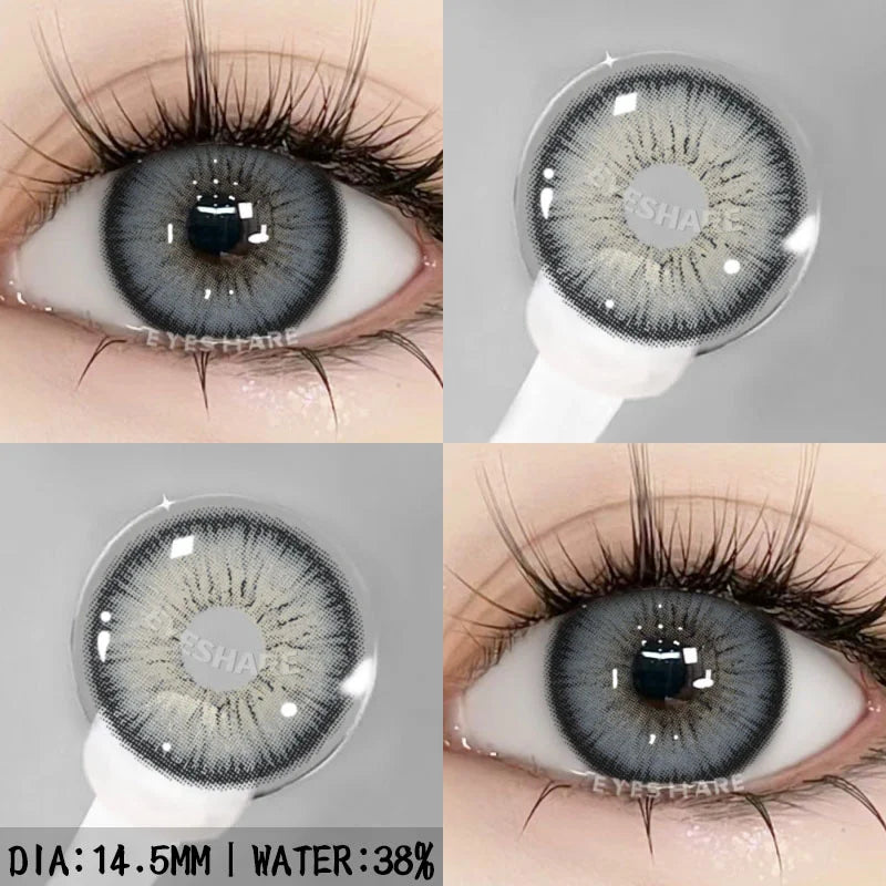 Obbty 1pair Color Contact Lenses for Eyes Natural Eye Lens Blue Eye Lenses Brown Lenses Gray Pupils Yearly Cosmetic Contacts