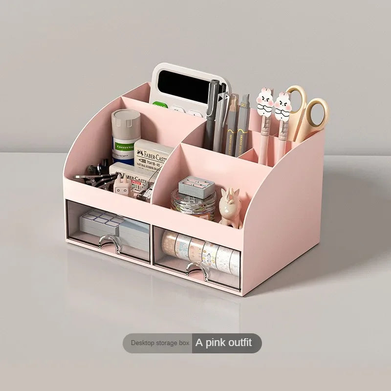 Obbty Desktop Organizer With Drawers Desk Organizer Tabletop Makeup Storage Box Smooth And Sturdy Office Supplies Storage Box Multi