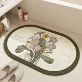 Obbty Home Tech Velvet Super Water Absorbent Bathroom Mat Soft Thicken Non-slip Tub Carpet Flower Easy To Clean Quick Drying Bath Rug