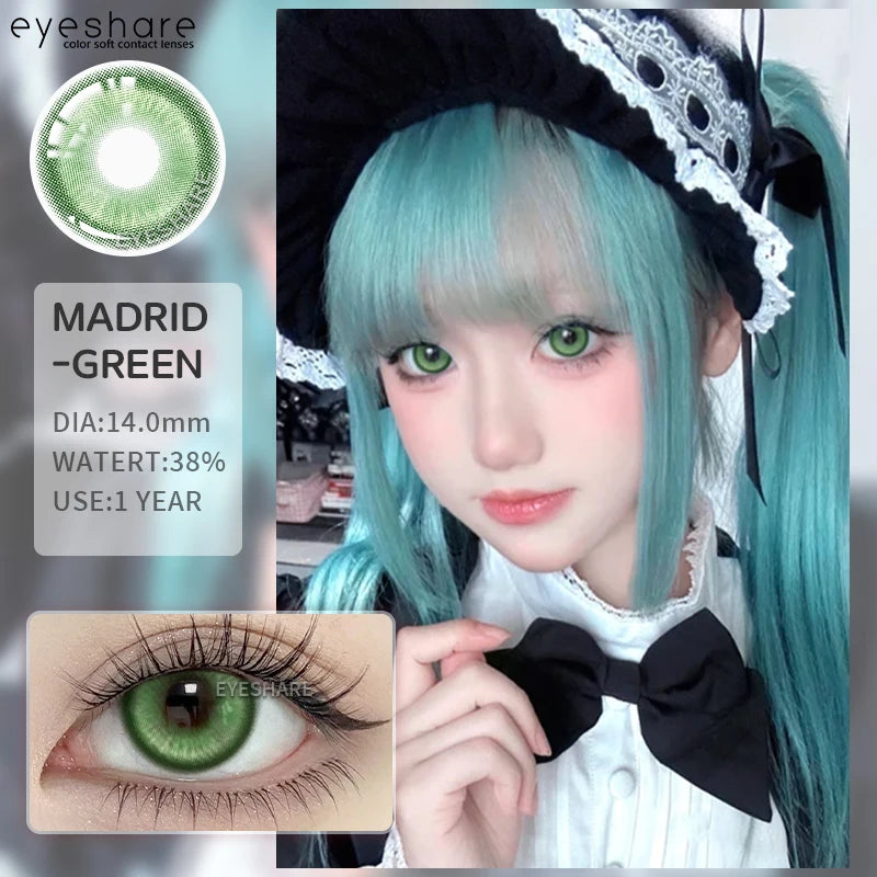 Obbty 1pair Colored Contact Lenses Purple Eye Lenses Yearly Cosplay Red Lenses Cosmetic Contact Helloween Soft Makeup Pupils