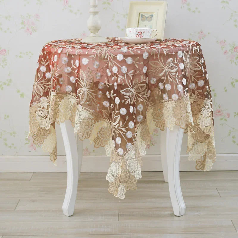 Obbty Lace Tablecloth for Coffee Table, Rectangular Cloth, Coffee Table Cover, Elegant Table Cloths, Dining Table Cover