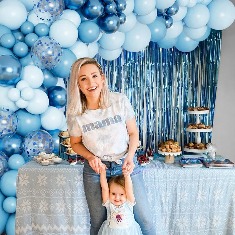 Obbty 109pcs Blue Balloon Garland Arch Kit Birthday Party Decoration Kids Baby Shower Boy Girl Latex Ballon Wedding Birthday Suppiles