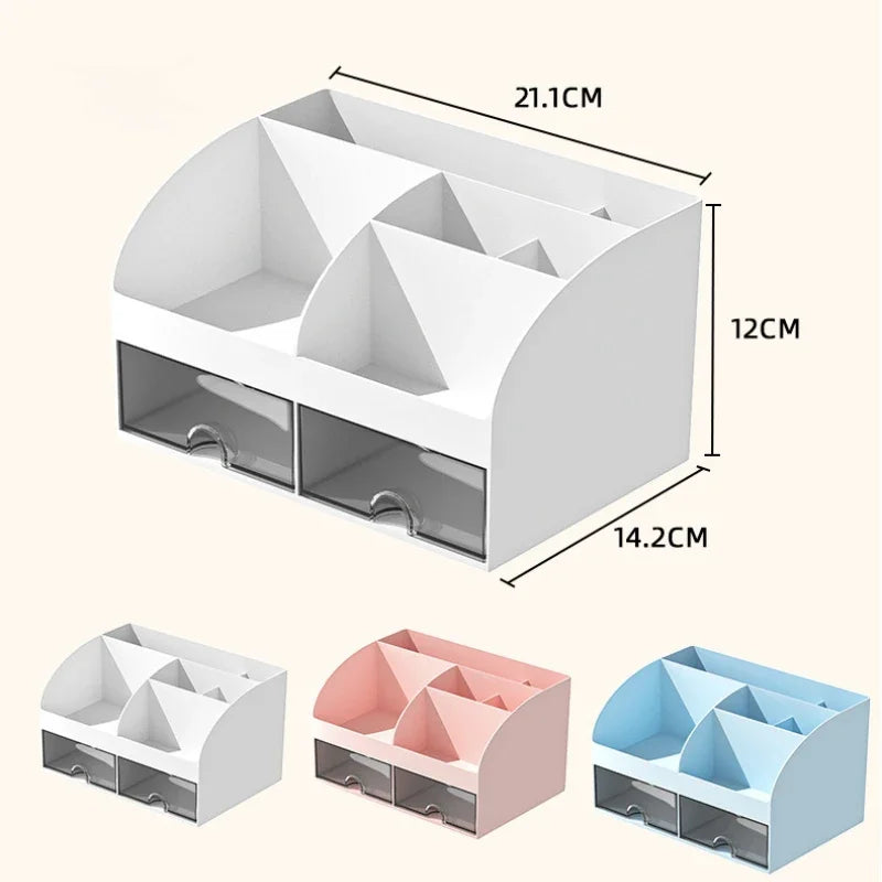 Obbty Desktop Organizer With Drawers Desk Organizer Tabletop Makeup Storage Box Smooth And Sturdy Office Supplies Storage Box Multi