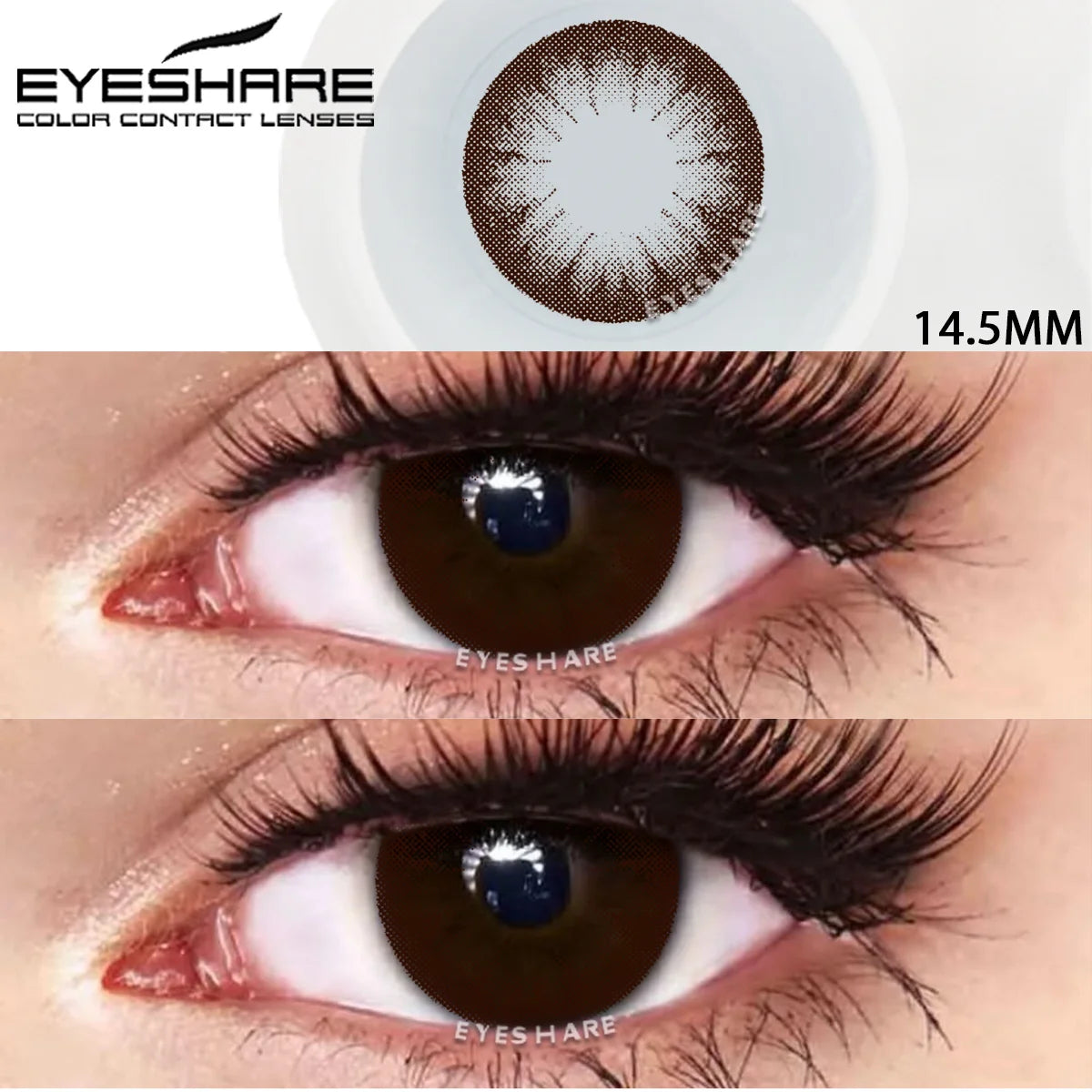 Obbty Colored Contact Lenses for Eyes 1pair Big Eye Lenses Black Eye Lens Natural Look Lenses Yearly Color Cosmetic Eye Lens