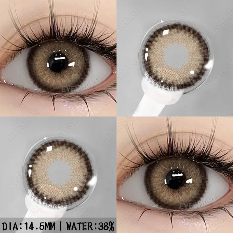 Obbty Colorful Contact Lenses for Eyes 1pair Fashion Blue Eye Contacts Brown Lenses Gray Pupils Yearly Cosmetic Green Lenses