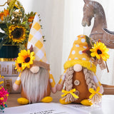 Obbty Sunflower Rudolph Doll Spring Summer Home Decorative Ornament Desktop Standing Toy DIY Party Decor for Bedroom Kids Gift Wedding