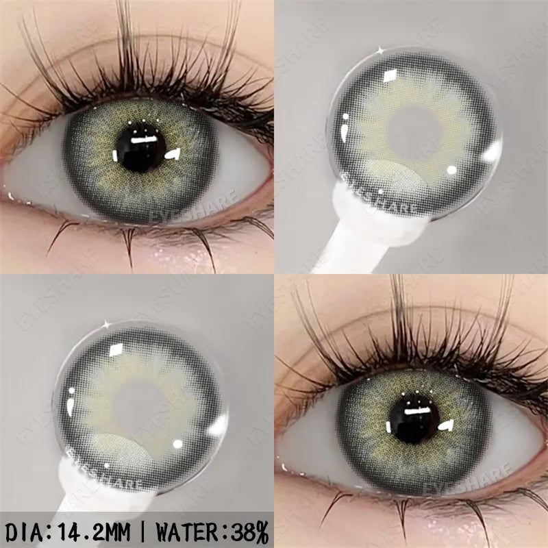 Obbty 1pair Color Contact Lenses for Eyes Natural Eye Lens Blue Eye Lenses Brown Lenses Gray Pupils Yearly Cosmetic Contacts