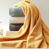 Obbty 3Pcs/Pack Long-Staple Cotton Bath Towel Face Towel Set Solid Soft Quick-dry Bath Towels Beige Gray Yellow Beach Towel