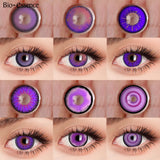 Obbty 1 Pair Purple Lenses Colored Contact Lenses for Eyes Anime Accessories Anime Lenses Violet Cosplay Lenses Halloween