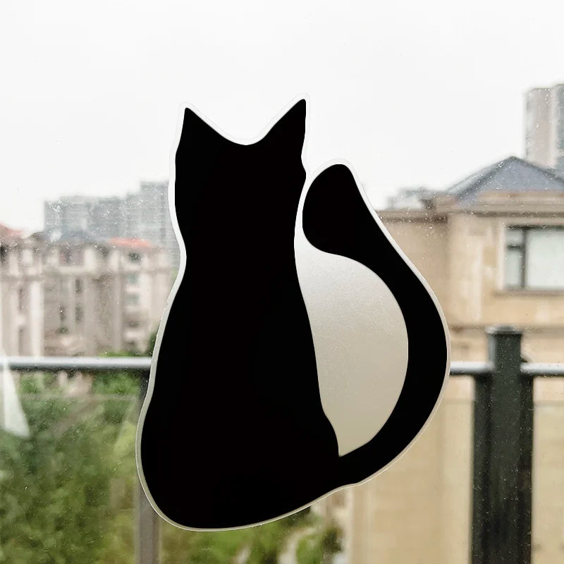 Obbty 4pcs/set Halloween Witch Refining Medicine Wall Sticker Black Bat Cat Boiler Glass Window Decal Halloween Party DIY Decor Supply