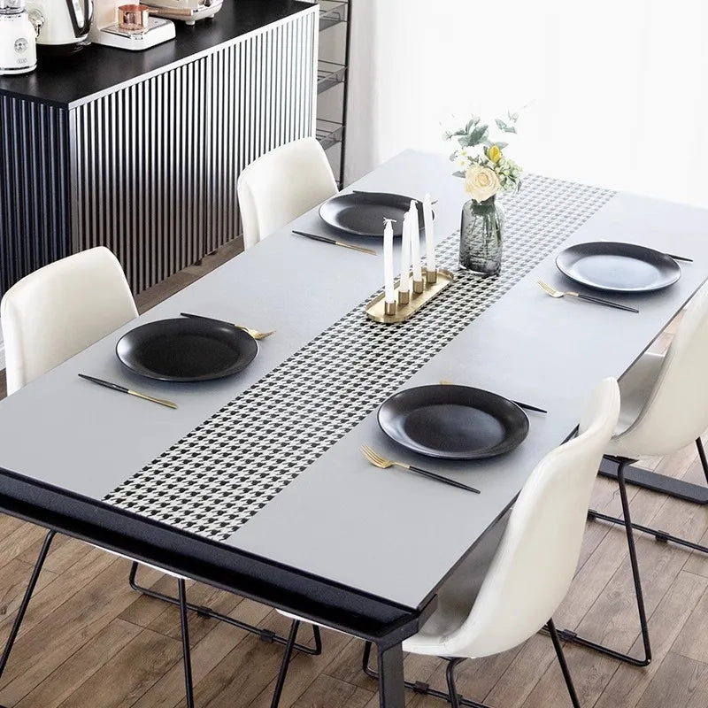 Obbty Dining Table Mat Restaurant Home Decoration Luxury Tablecloth PVC Leather Waterproof Oil-proof Pad 식탁보 테이블 매트 Tapete De Mesa