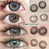 Obbty Colorcon 1 Pair Korean Lenses Colored Contact Lenses with Degree Myopia Lenses Natural Eye Lenses Gray Lenses