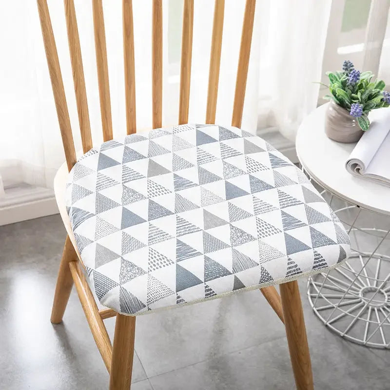 Obbty Nordic Print Sponge Dining Chair Cushion Cotton Hemp Non-Slip Dining Decor Chair Cushions Comfor Office Living Stool Cushion