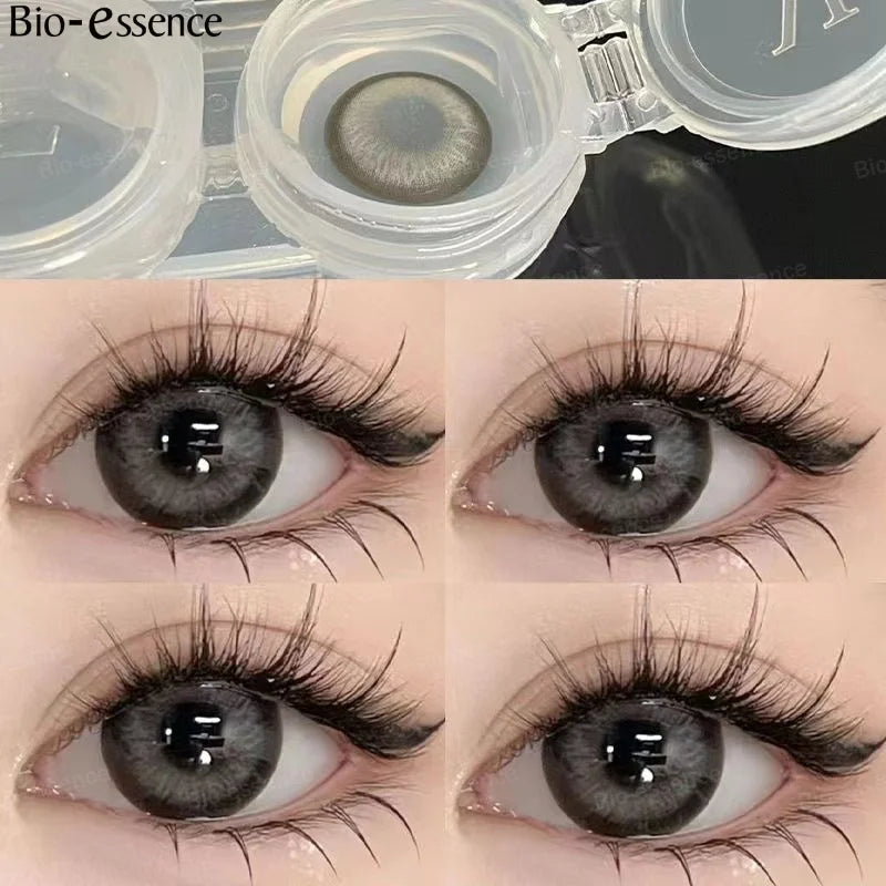 Obbty Colorcon 1 Pair Korean Lenses Colored Contact Lenses with Degree Myopia Lenses Natural Eye Lenses Gray Lenses