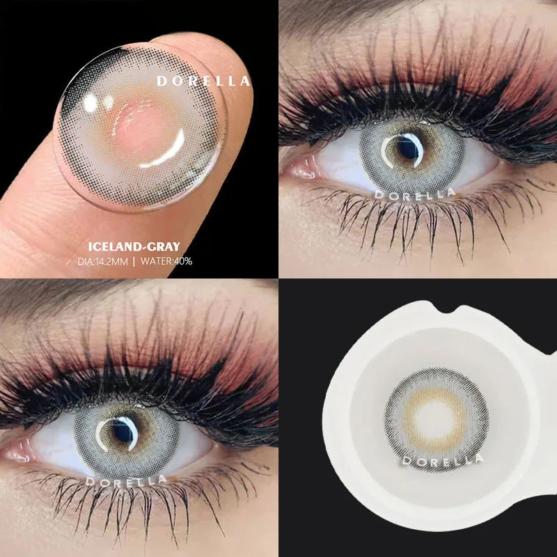 Obbty D'ORELLA 1 Pair Contact Lenses For Eyes Gray Brown Natural Color Contact Lens Eyes Blue Crystal Cosmetic Colored Lenses Yearly