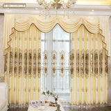 Obbty Balcony Customized Window Screen European Embroidery Blackout Curtains for Living Dining Room Bedroom Embroidered Windows