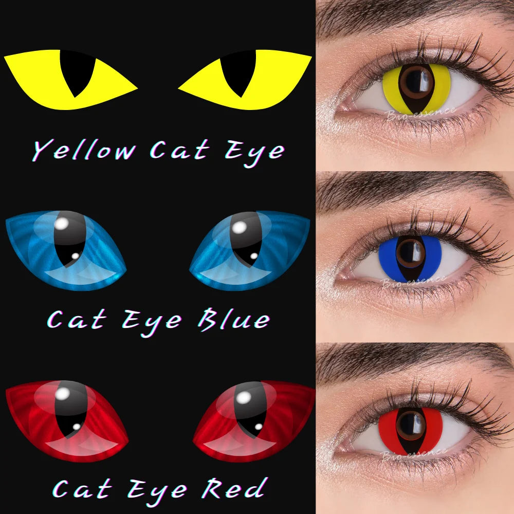 Obbty 1 Pair Cosplay Contact Lenses for Eyes Halloween Cat Eye Contacts Anime Accessories Snake Eye Lenses Lizard Lenses