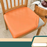 Obbty New Artificial Leather Waterproof Dining Room Chair Cover Oil -proof No Need To Wash Elastic Chair Cushion Cover for Home Hotel