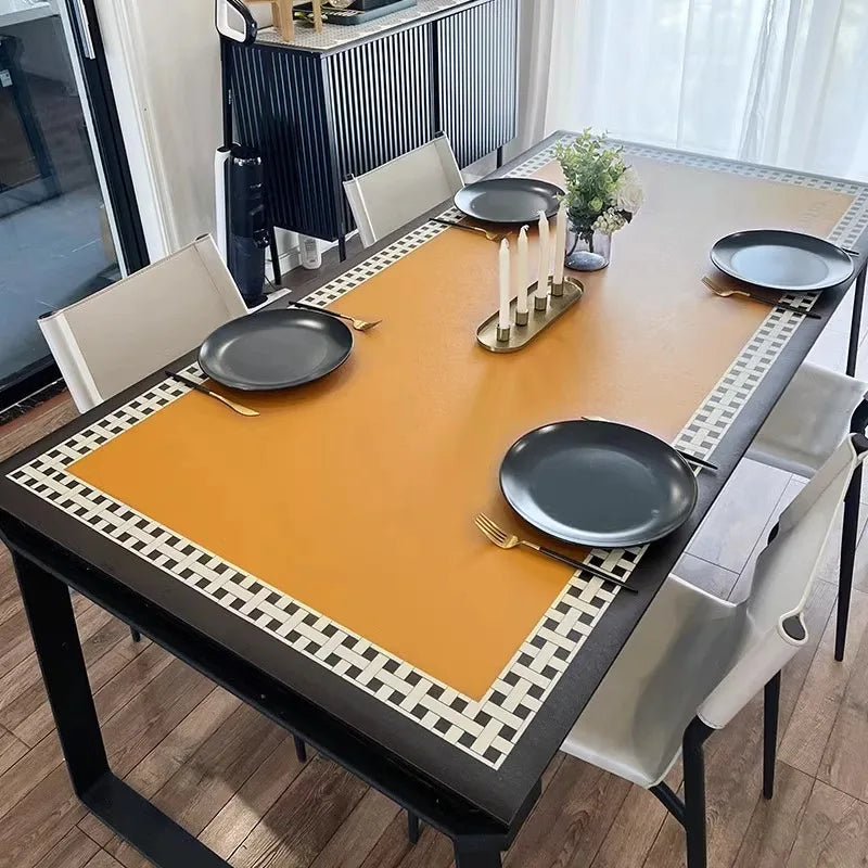 Obbty Dining Table Mat Restaurant Home Decoration Luxury Tablecloth PVC Leather Waterproof Oil-proof Pad 식탁보 테이블 매트 Tapete De Mesa