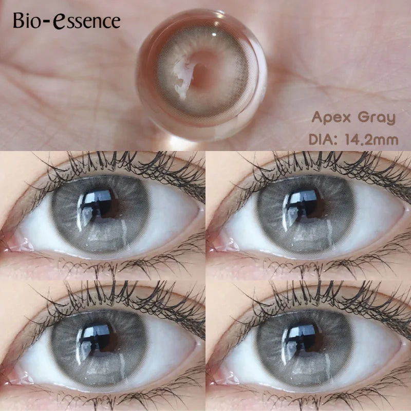 Obbty Colorcon 1 Pair Korean Lenses Colored Contact Lenses with Degree Myopia Lenses Natural Eye Lenses Gray Lenses