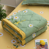 Obbty Water Washed Cotton Air Conditioner Duvet, Daisy Printed Soft Duvet, Mechanical Cleaning in Summer