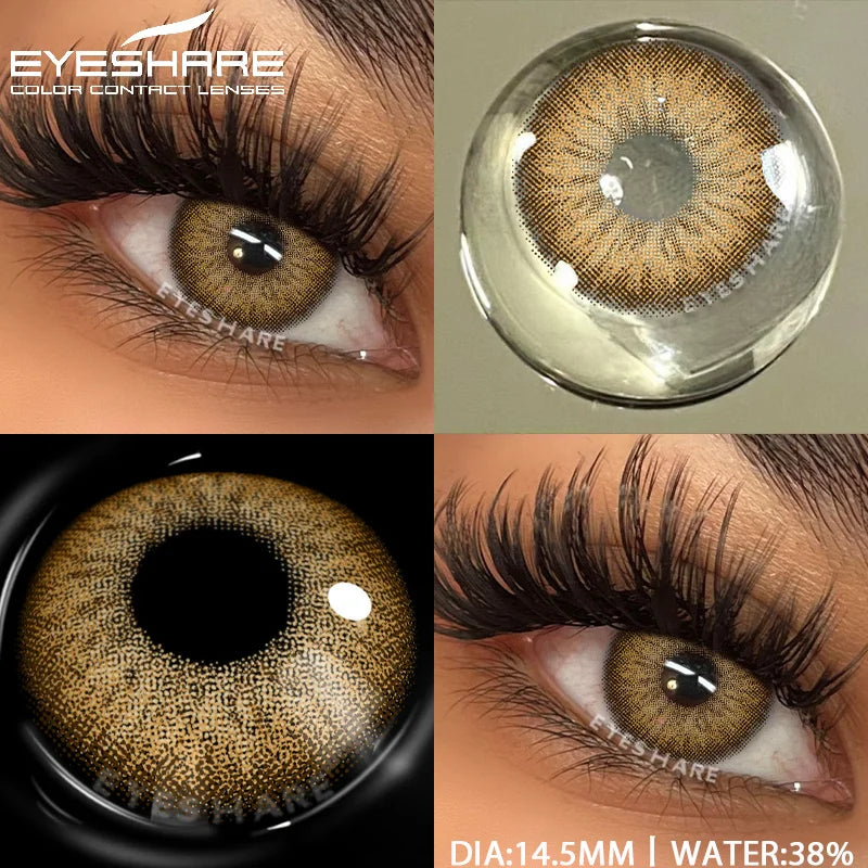 Obbty  1pair Natural Colored Contact Lenses Gray Color Contacts for Eyes Fashion Blue Eyes Contact Yearly Brown Eye Contacts